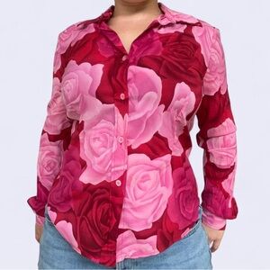 Vintage Harold’s Quality Apparel Silk Rose Blouse